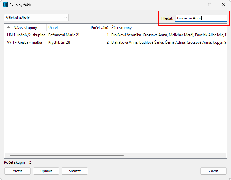Záznamy třídní knihy