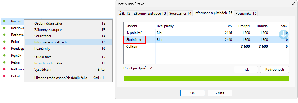 Vkládání předpisů