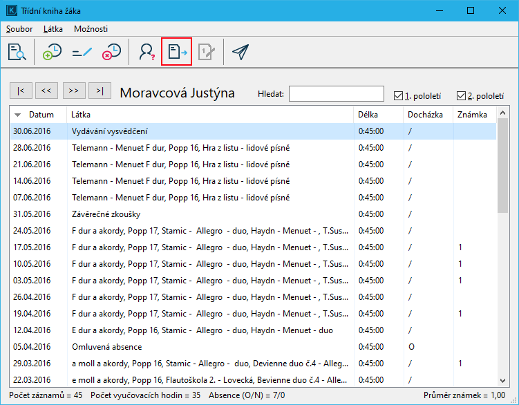 Z třídní knihy do protokolu